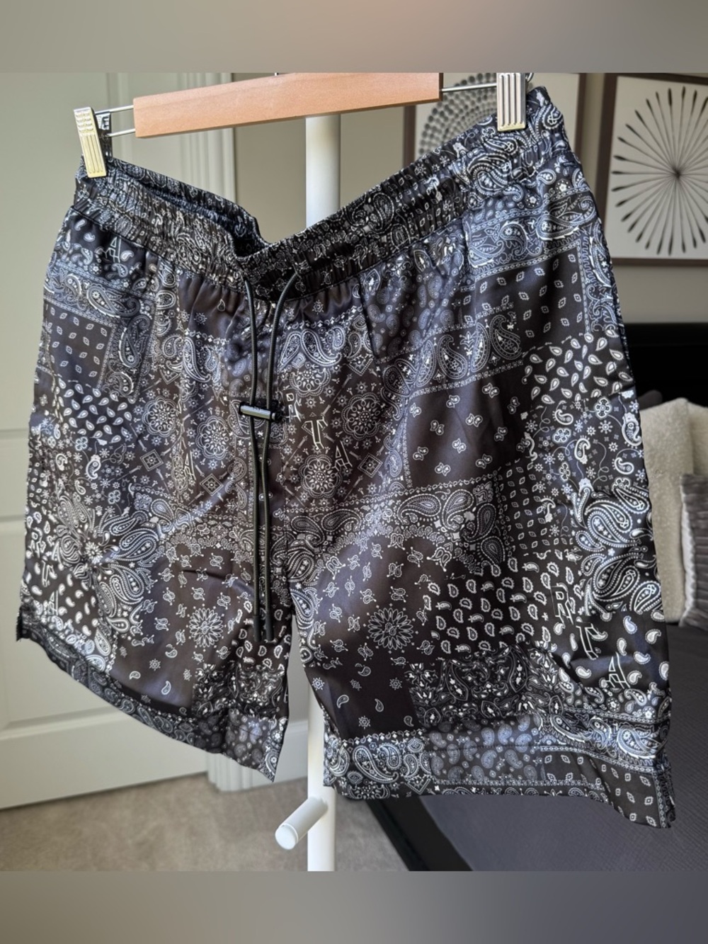 RTA Clyde Swim Short in Black Bandana Print - Picture 4 of 10